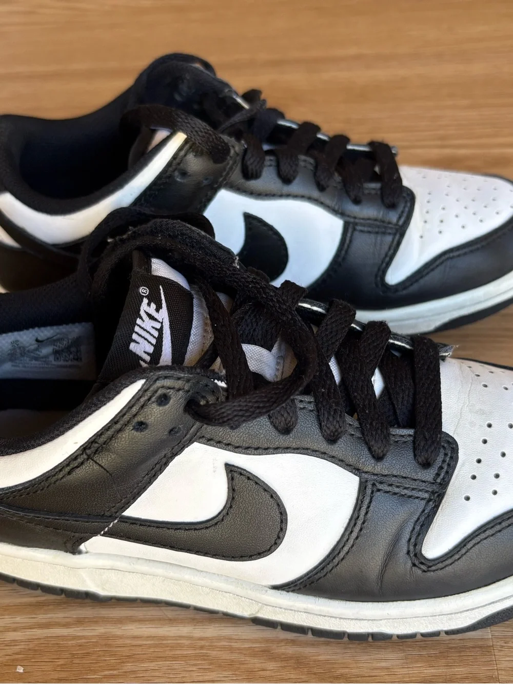 Nike Youth Black and White Low-Top Sneakers Pandas
